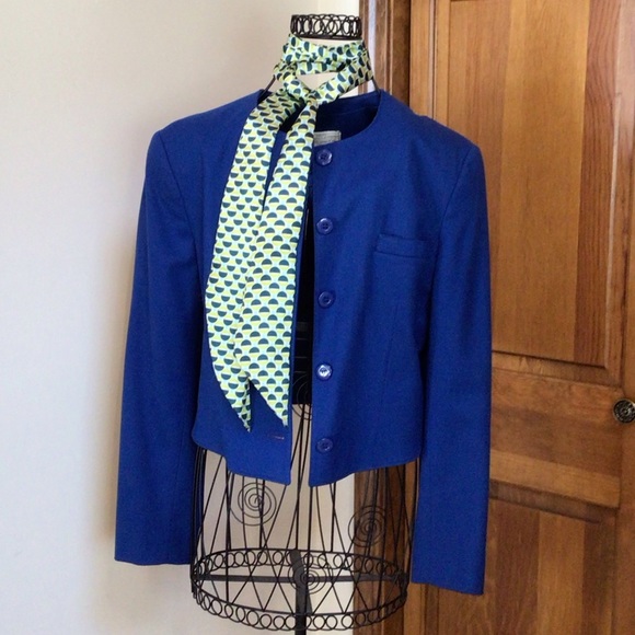 Pendleton Jackets & Blazers - Pendleton Vintage Royal Blue 100% Pure Virgin Wool Cropped Blazer